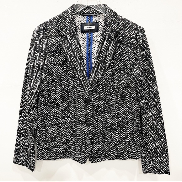 Riani Chevron Cotton Blend 2 Button Blazer Jacket - Picture 1 of 8